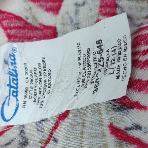 ♥️Bundle Only♥️ Catalina Hawaiian Rustic Red & Sage Green Swim Wrap SZ S-M - Picture 8 of 9